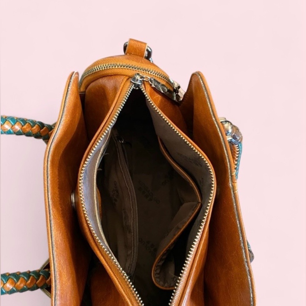 Closet Rituals Genuine Leather Satchel Handbag W/ Braided Handles NEW WITH TAGS - Picture 3 of 7